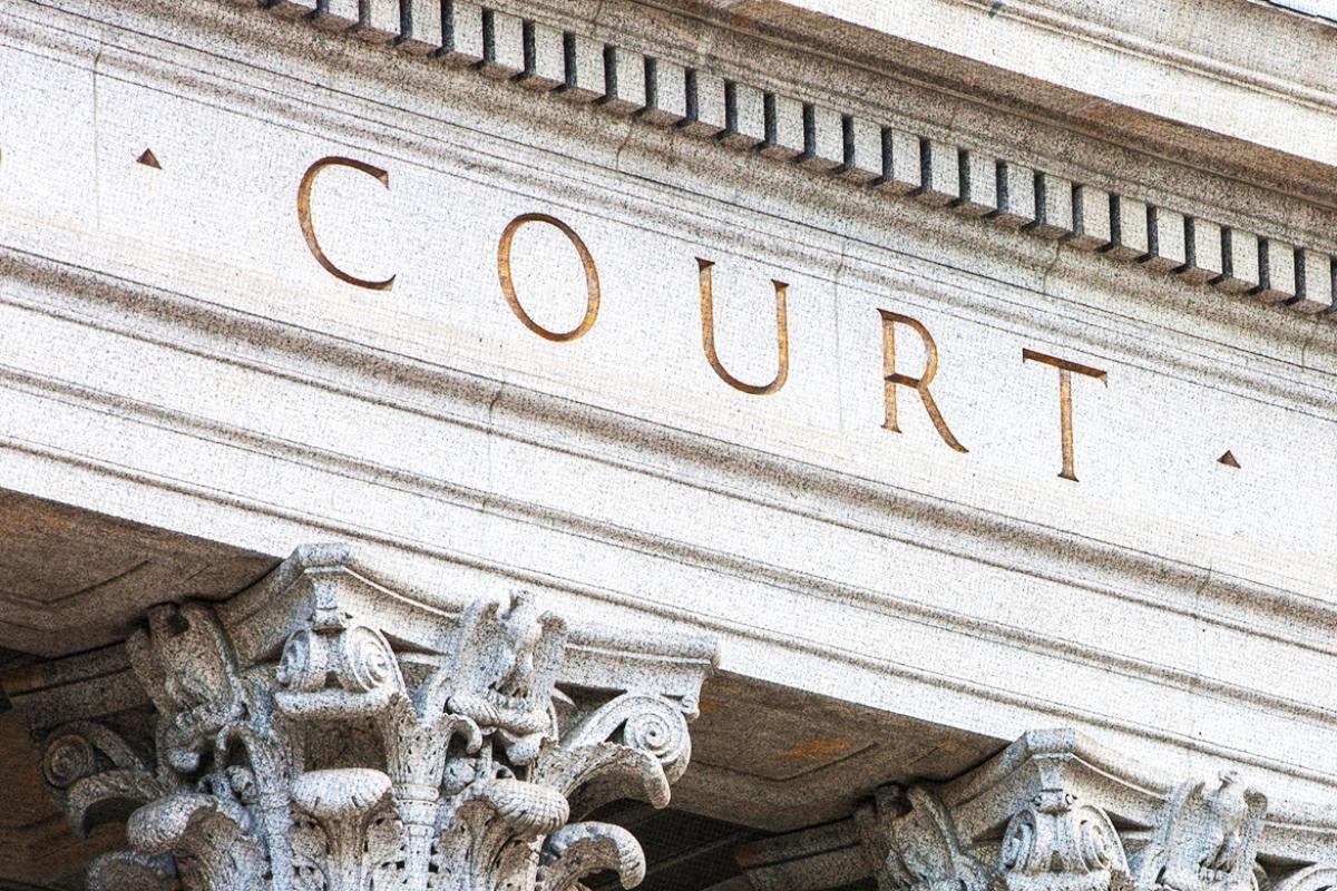 Exterior of court building.