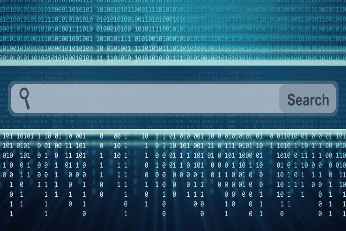 Computer search bar with random code displayed. 
