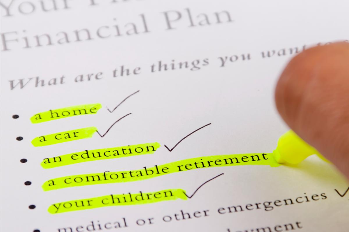 Close-up of a medical student's financial plan. 