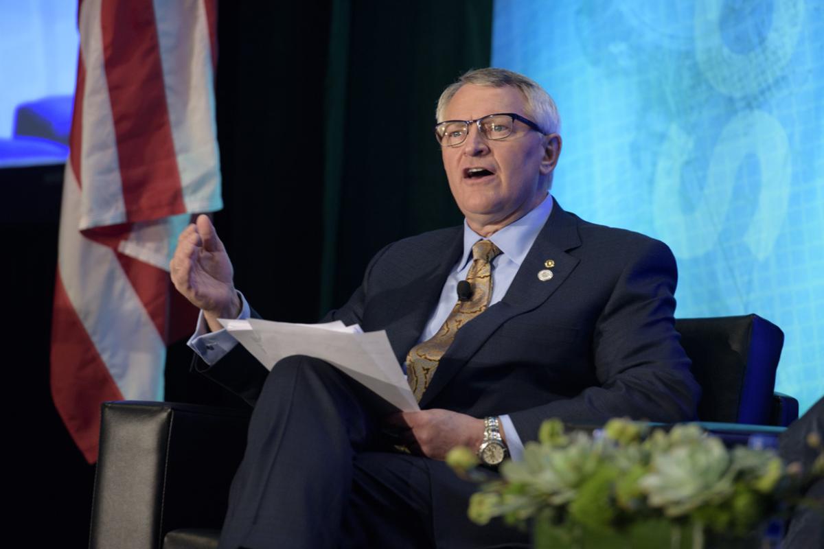 David Barbe, past president of the AMA, makes a point during a recent conference.