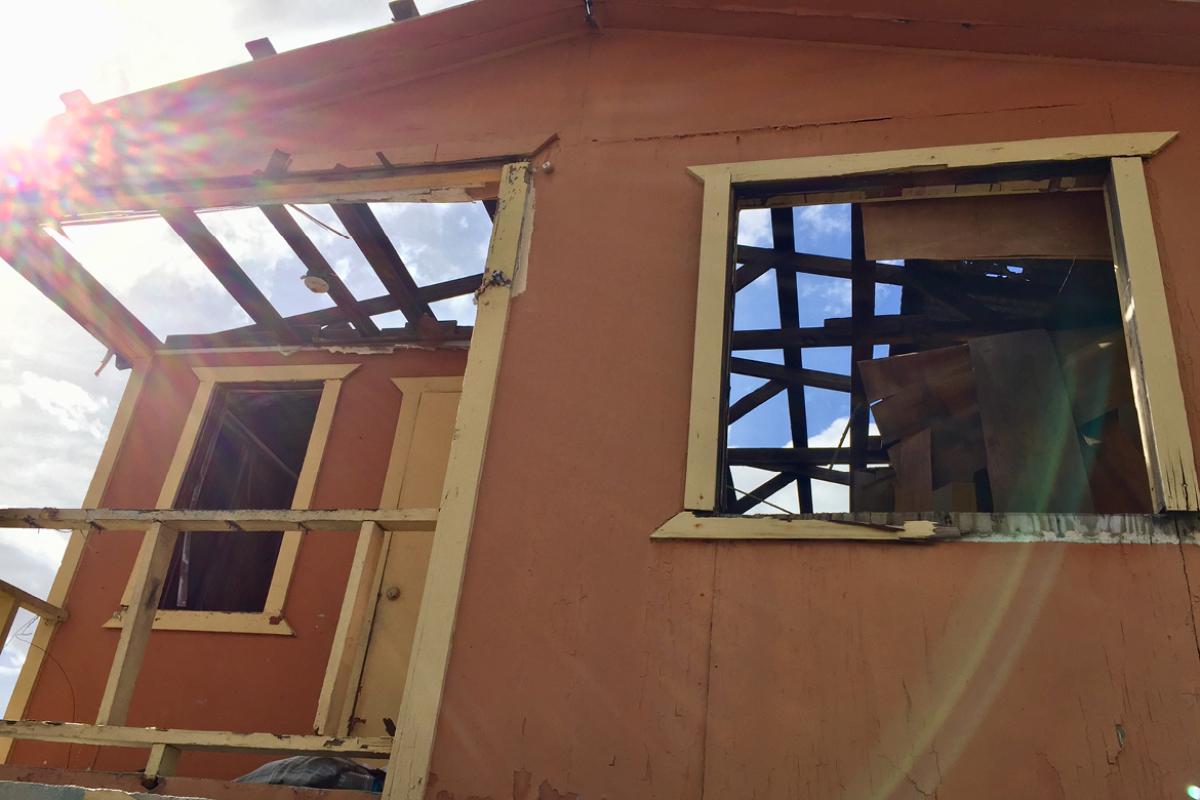 Damaged home in Puerto Rico
