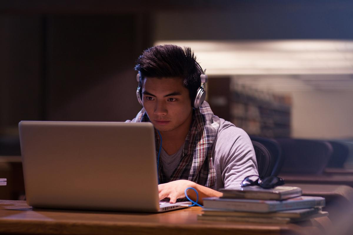 Student studying