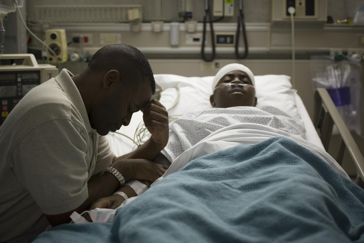 Child in hospital bed