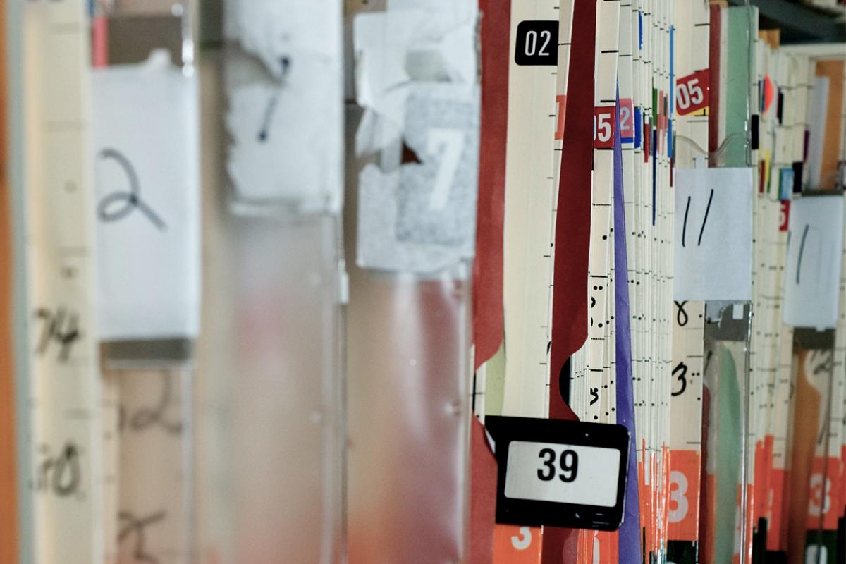 Closeup of medical records